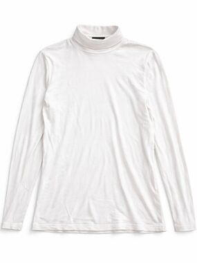 Jones New York White Long Sleeve Turtleneck Top 100% Cotton
